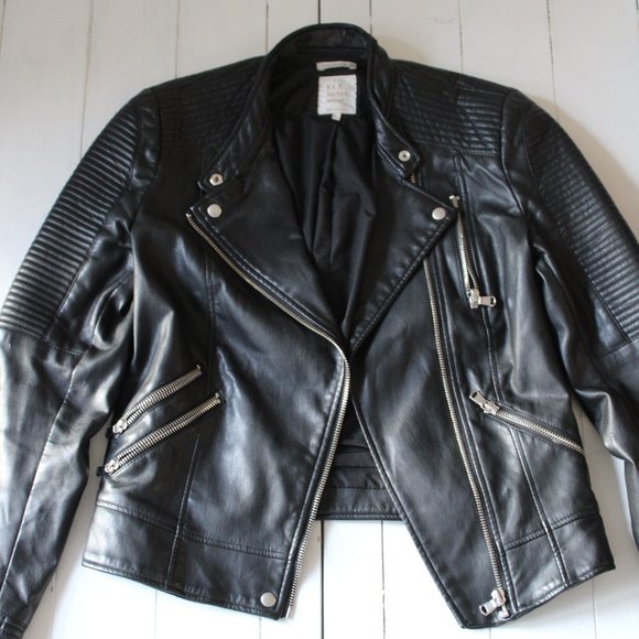 ZARA TRF Leather Motorcycle Jacket - Picture 1 of 9